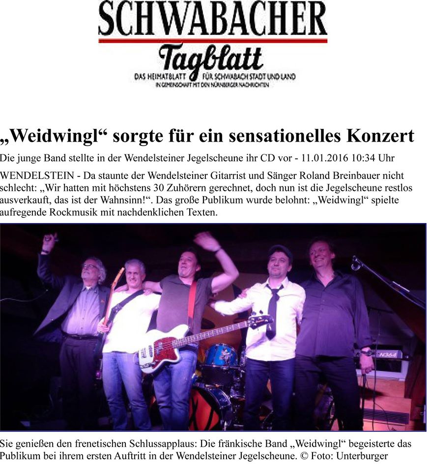 Weidwingl sorgte für ein sensationelles Konzert - Schwabacher Tagblatt